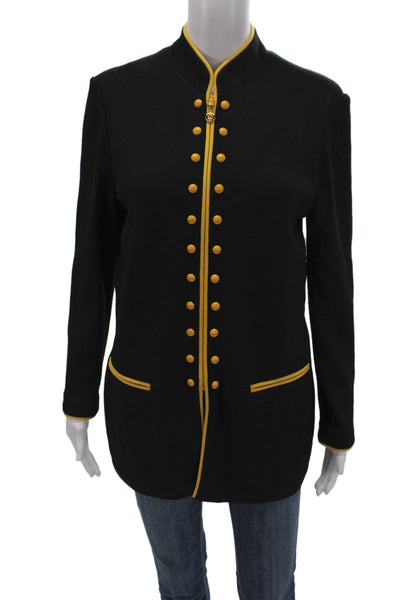 St. John Collection By Marie Gray Womens Black Wool Military Jacket Size 6