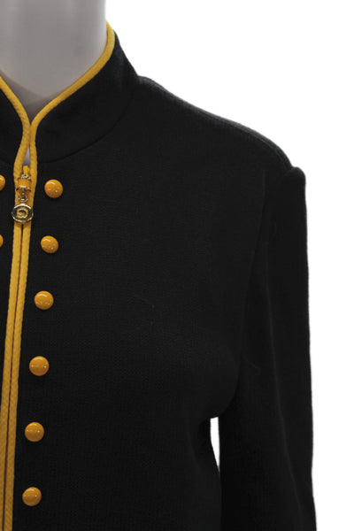 St. John Collection By Marie Gray Womens Black Wool Military Jacket Size 6