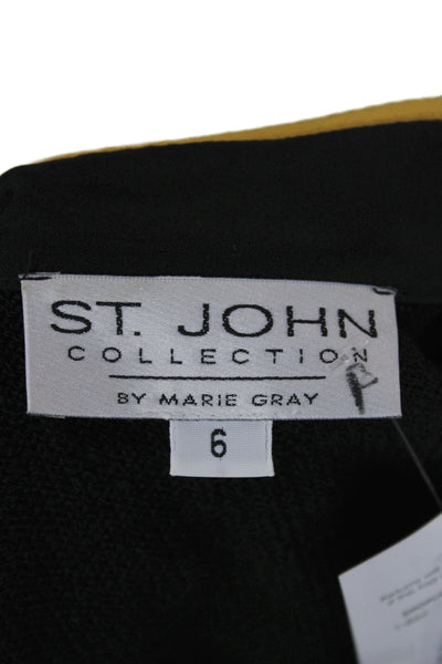 St. John Collection By Marie Gray Womens Black Wool Military Jacket Size 6