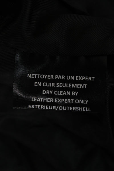 Bod & Christensen Women Biker Leather Motorcycle Jacket Black Snap Size S