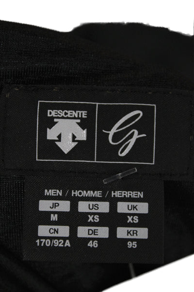 Descente Mens Full Zip Sweater Black Highneck Longsleeve Viscose Blend Size XS