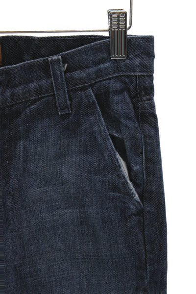 James Women Straight Jeans Blue High Rise Button 100% Cotton Size 25