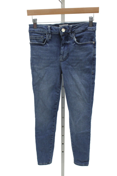 Frame Unisex Blue Skinny Straight Jeans High Rise Size 1
