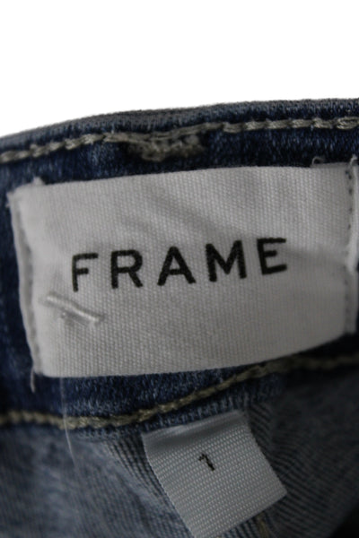 Frame Unisex Blue Skinny Straight Jeans High Rise Size 1