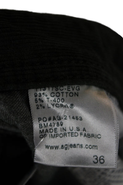 AG Adriano Goldschmied Mens Chino Pants Black Button 30 Inseam Size 36