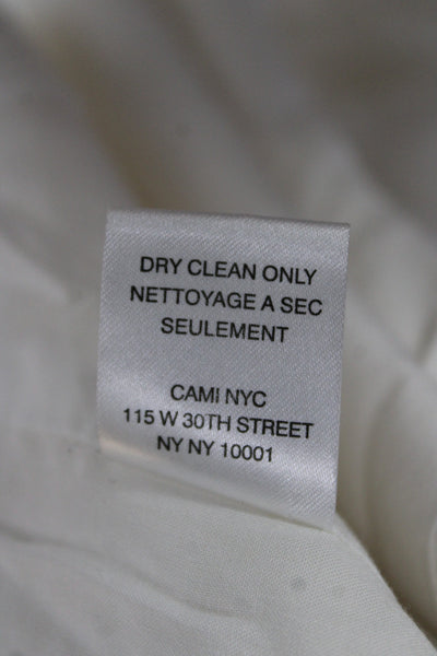 Cami NYC Unisex Blazer White Silk Linen Blend Collared Long Sleeve Size 2XS
