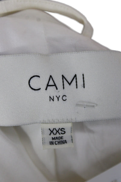 Cami NYC Unisex Blazer White Silk Linen Blend Collared Long Sleeve Size 2XS