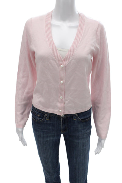 Cami NYC Unisex Cardigan Pink V-Neck Button Long Sleeve Size S