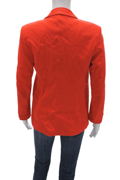Sandro Women Red V Neck Long Sleeve Blazer 99% Viscose Size 36