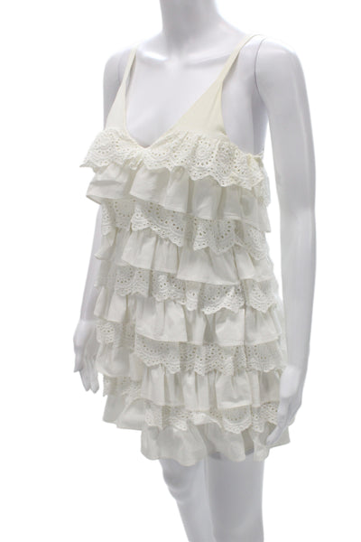 Caroline Constas Womens Slip Dress White V-Neck Sleeveless Mini Size 2XS