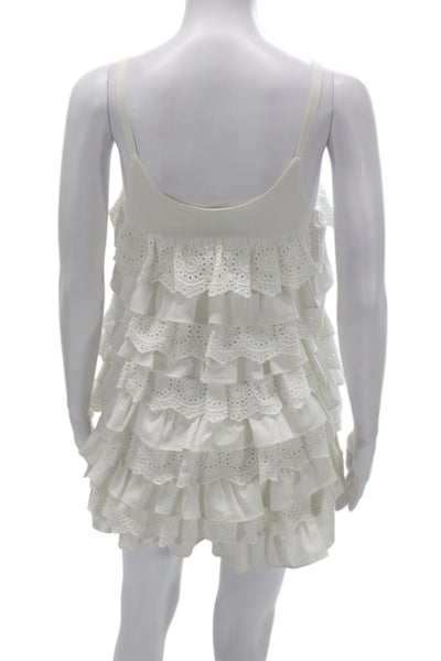 Caroline Constas Womens Slip Dress White V-Neck Sleeveless Mini Size 2XS