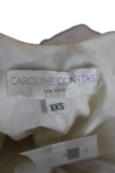 Caroline Constas Womens Slip Dress White V-Neck Sleeveless Mini Size 2XS