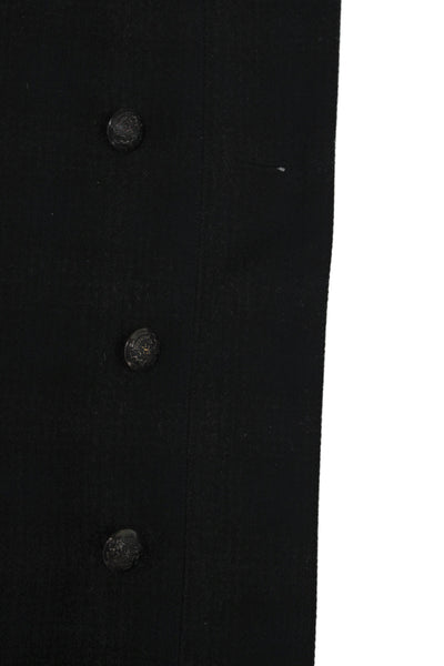 John Varvatos Star USA Mens Black Pea Coat Button Collared Wool Blend Size M
