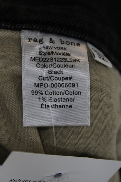 Rag & Bone Men's Skinny Tapered Jeans Black Button Size 32