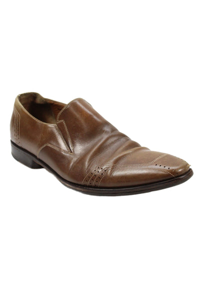 Mezlan Mens Leather Brogue Detail Dress Shoes Brown Size 9M