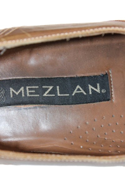 Mezlan Mens Leather Brogue Detail Dress Shoes Brown Size 9M
