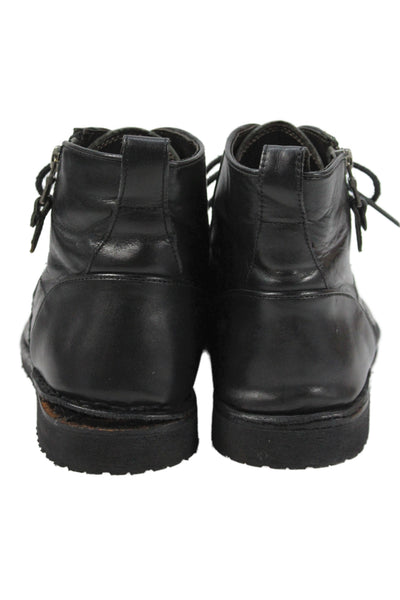 John Varvatos Star USA Mens Leather Zip High Top Shoes Black Size 8.5M