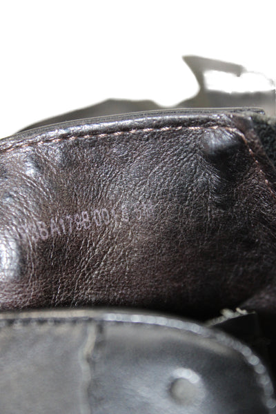 John Varvatos Star USA Mens Leather Zip High Top Shoes Black Size 8.5M