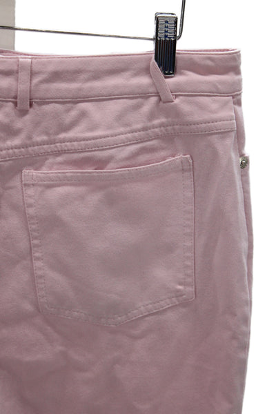 St. John Sport Women Chino Pants Pink Button 96% Cotton 4% Spandex Size 12