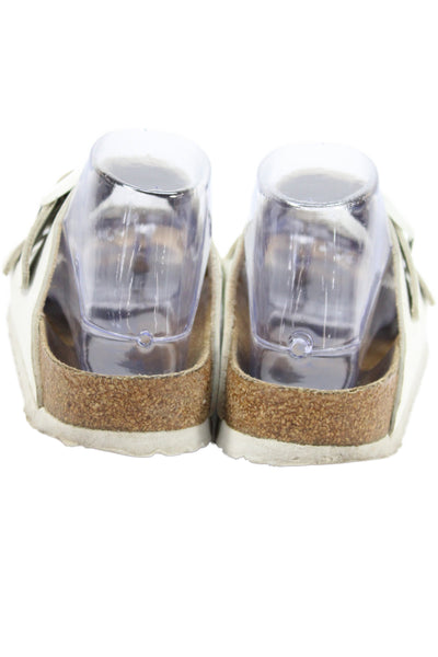 Birkenstock Womens Leather Double Buckle Arizona Sandals White Size 39 9 Placeho