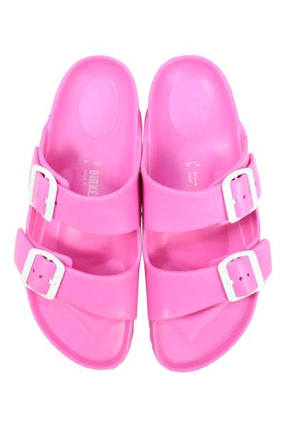 Birkenstock Womens Double Buckle Arizona Sandals Pink White Size 39 9 Placeholde