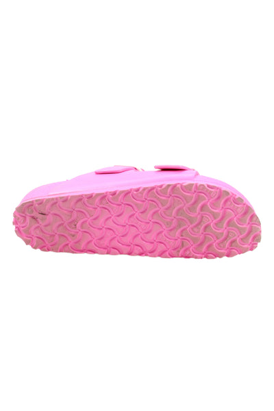 Birkenstock Womens Double Buckle Arizona Sandals Pink White Size 39 9 Placeholde