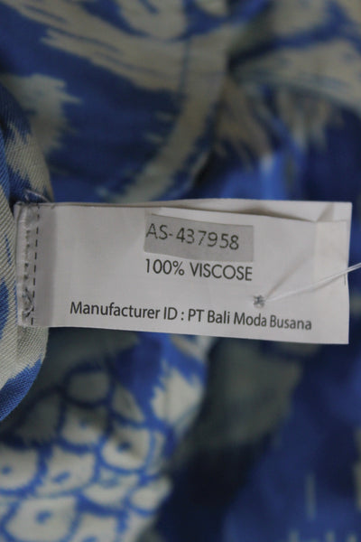 Poupette St. Barth Women Jumpsuit Blue Abstract Round Neck 3/4 Sleeve Size XS