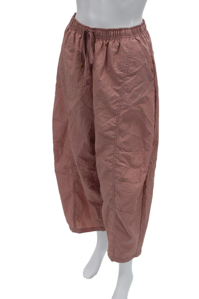 Zara Women Harem Pants Pink Drawstring Polyamide Size XS