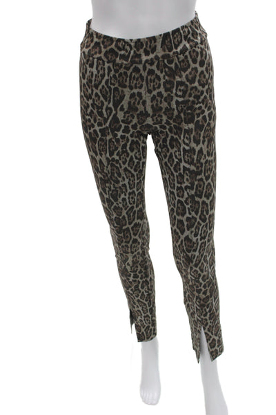 Avenue Montaigne Women Ankle Pants Brown Animal Print Size 0