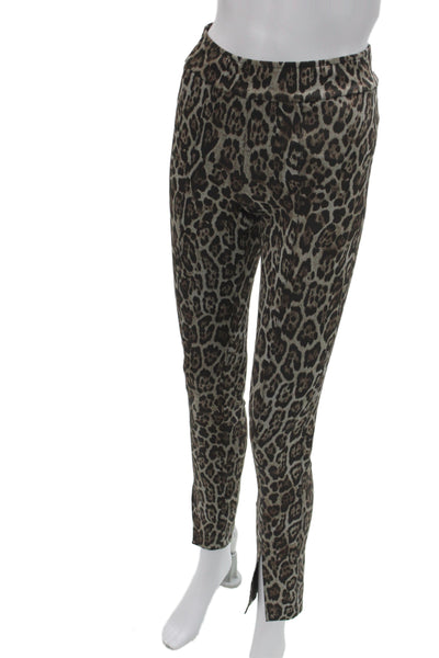 Avenue Montaigne Women Ankle Pants Brown Animal Print Size 0