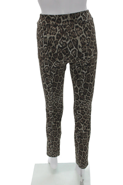 Avenue Montaigne Women Ankle Pants Brown Animal Print Size 0