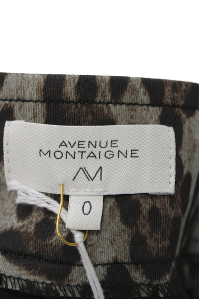Avenue Montaigne Women Ankle Pants Brown Animal Print Size 0