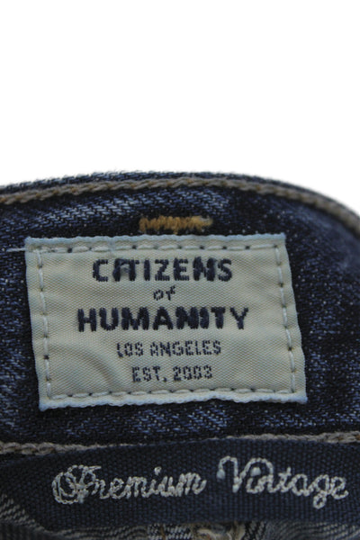 Citizens of Humanity Women Mini Skirt Blue Cotton Vintage Button Size 25