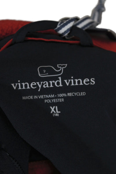 Vineyard Vines Childrens Boys Harbor Full Zipper Hoodie Red Size 18 Placeholder