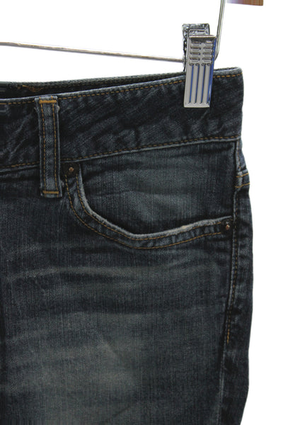 PRPS Unisex Cropped Straight Dark Blue Mid Rise Jeans Size 26