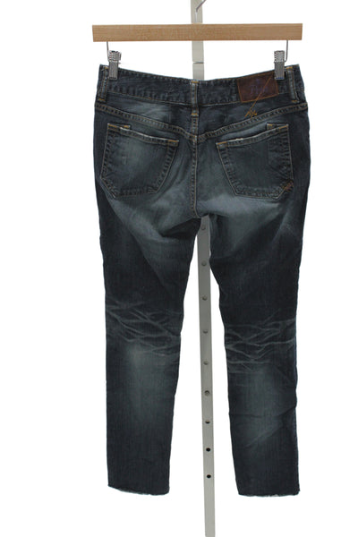 PRPS Unisex Cropped Straight Dark Blue Mid Rise Jeans Size 26