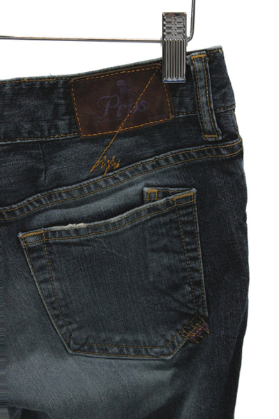 PRPS Unisex Cropped Straight Dark Blue Mid Rise Jeans Size 26