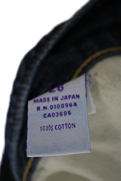 PRPS Unisex Cropped Straight Dark Blue Mid Rise Jeans Size 26