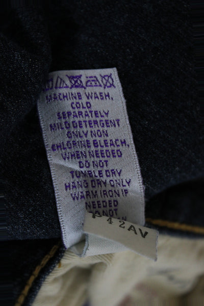 PRPS Unisex Cropped Straight Dark Blue Mid Rise Jeans Size 26