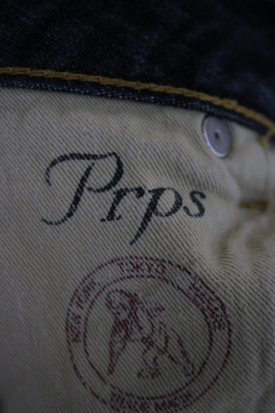 PRPS Unisex Cropped Straight Dark Blue Mid Rise Jeans Size 26