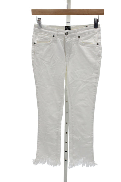 PRPS Womens White Cropped Skinny Jeans Mid Rise Inseam 26 Size 24