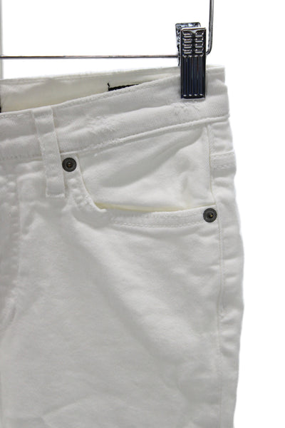 PRPS Womens White Cropped Skinny Jeans Mid Rise Inseam 26 Size 24