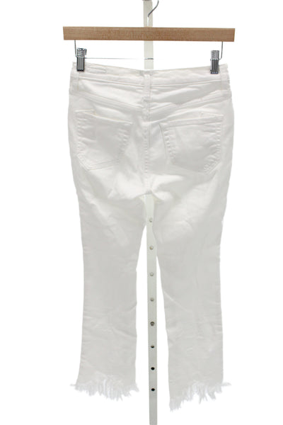 PRPS Womens White Cropped Skinny Jeans Mid Rise Inseam 26 Size 24