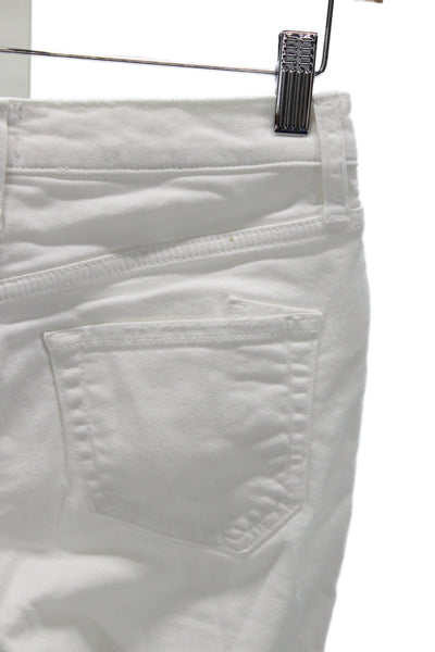 PRPS Womens White Cropped Skinny Jeans Mid Rise Inseam 26 Size 24