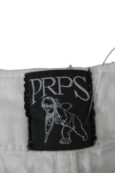 PRPS Womens White Cropped Skinny Jeans Mid Rise Inseam 26 Size 24