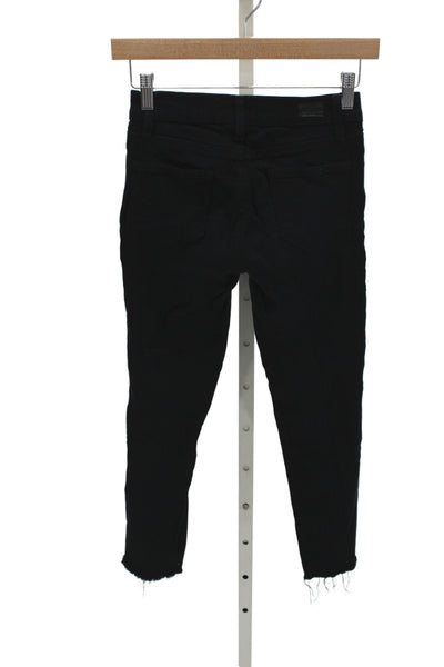 Paige Womens Black Ankle Cropped Skinny Jeans Size 25