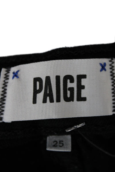 Paige Womens Black Ankle Cropped Skinny Jeans Size 25