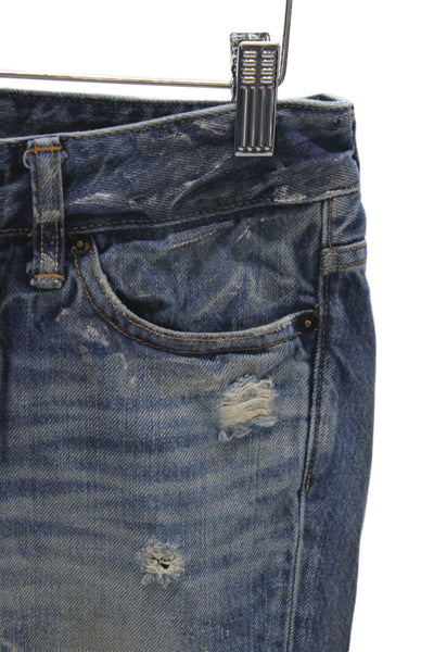 PRPS Womens Cropped Skinny Blue Mid Rise Cotton Spandex Jeans Size 25