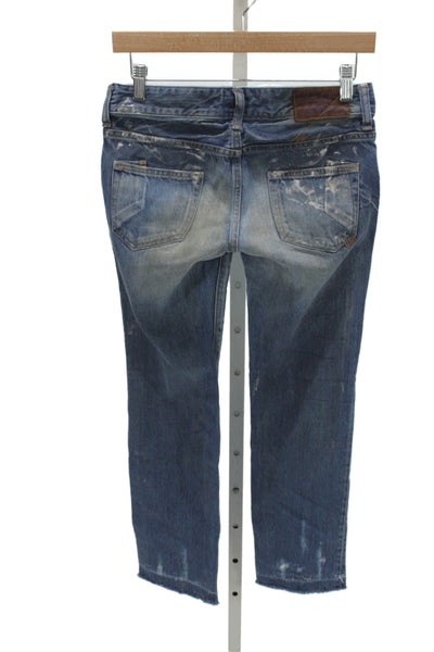 PRPS Womens Cropped Skinny Blue Mid Rise Cotton Spandex Jeans Size 25