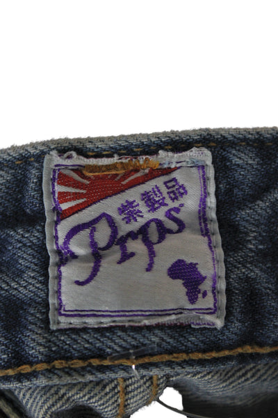 PRPS Womens Cropped Skinny Blue Mid Rise Cotton Spandex Jeans Size 25